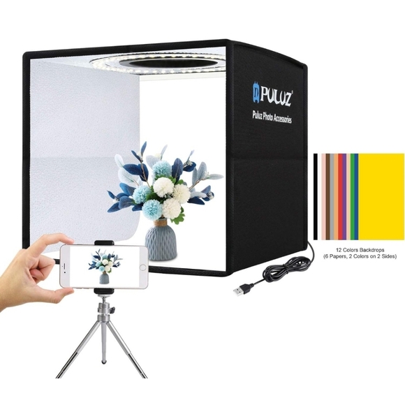 Photo Studio Black Portable - 10" D, 10" W, 10" H - Picture 1 of 6